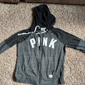 PINK zip up hoodie sweatshirt